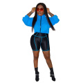 C0256 Popular Contrast Color Stitching Sports Suit Female Casual Sexy 2 piece set women clothing